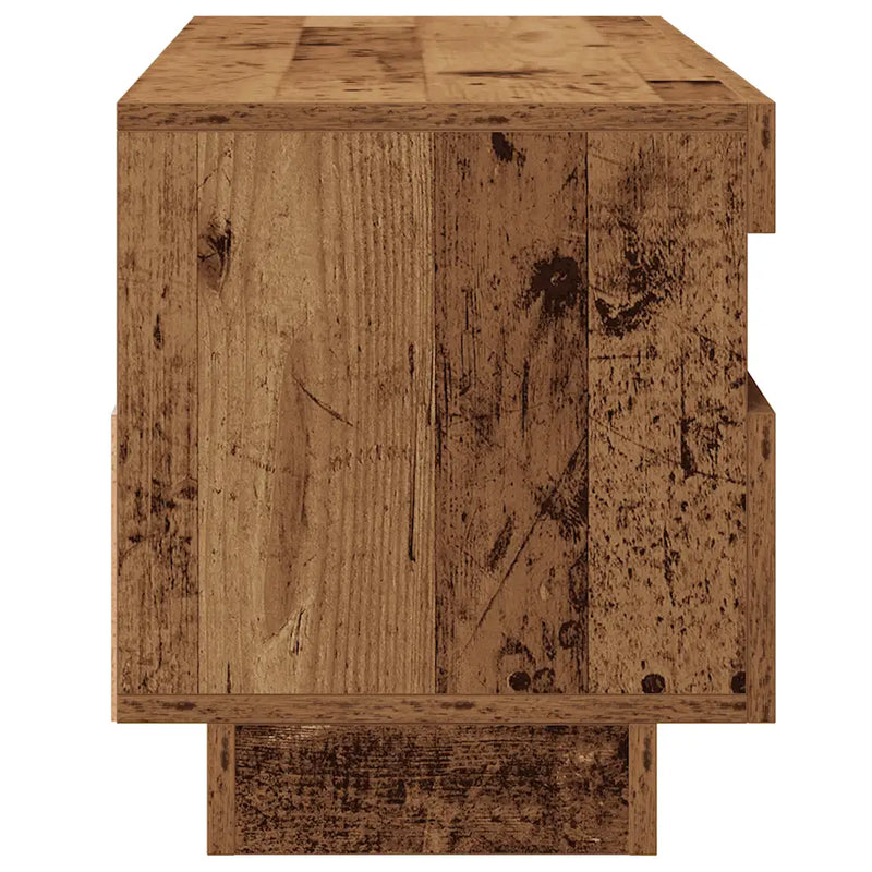 TV Cabinet with LED Lights Old Wood 100x35x40 cm Engineered Wood