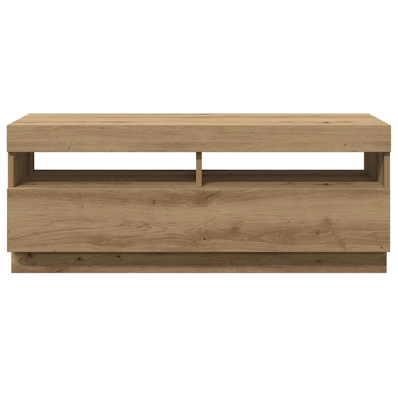TV Cabinet with LED Lights Artisian Oak 100x35x40 cm Engineered Wood