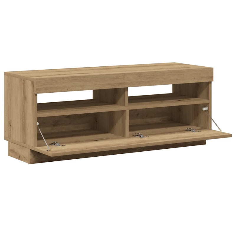 TV Cabinet with LED Lights Artisian Oak 100x35x40 cm Engineered Wood