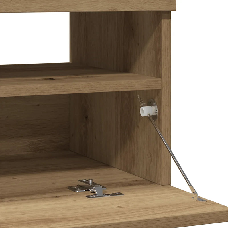 TV Cabinet with LED Lights Artisian Oak 100x35x40 cm Engineered Wood