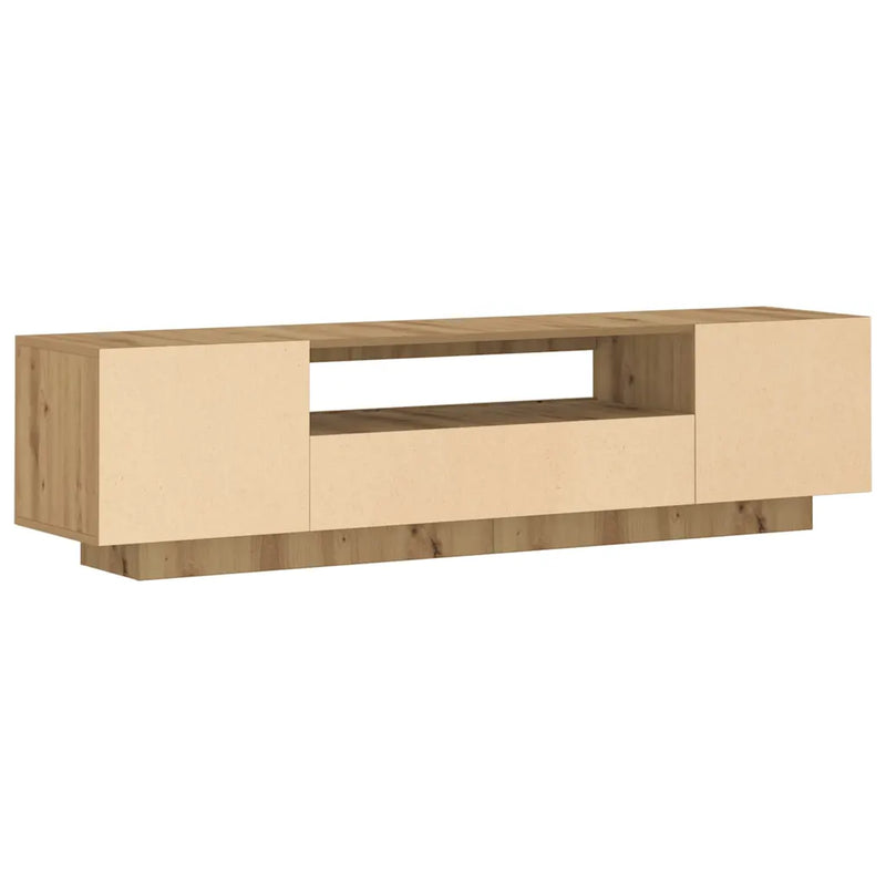 TV Cabinet with LED Lights Artisian Oak 160x35x40 cm Engineered Wood