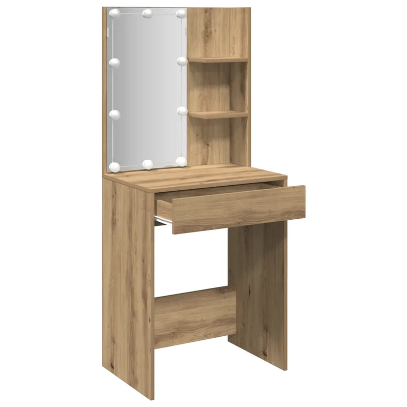 Dressing Table with LED Artisan Oak 60x40x140 cm