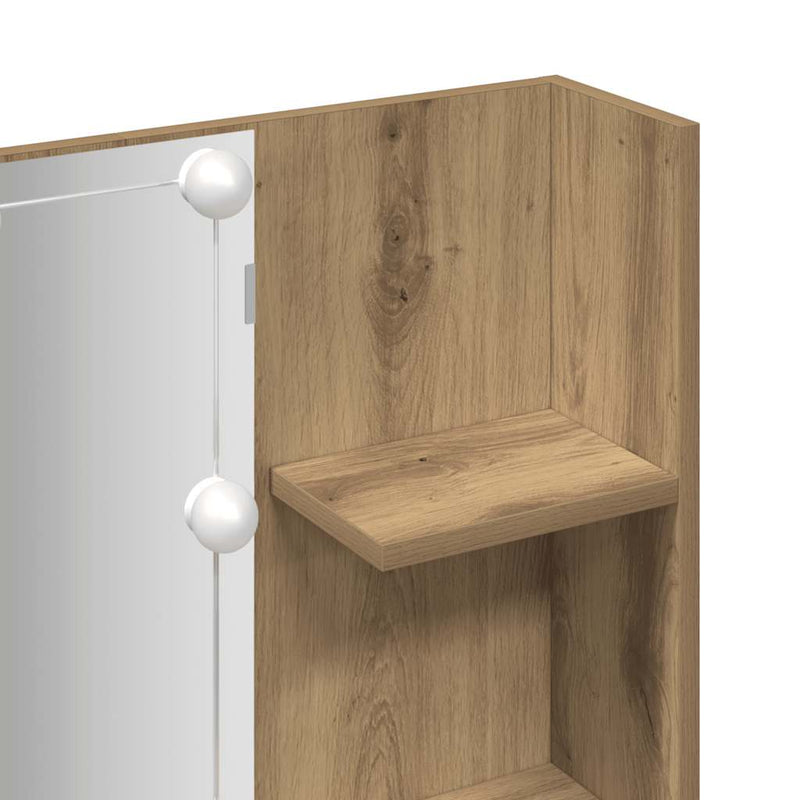 Dressing Table with LED Artisan Oak 60x40x140 cm