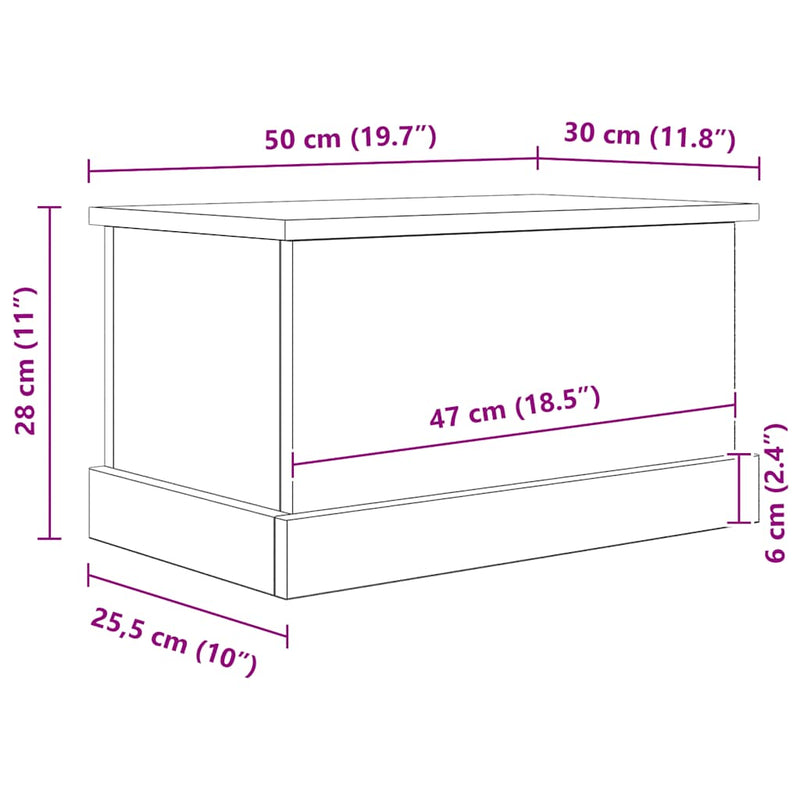 Storage Box Artisan Oak 30x50x28 cm Engineered Wood