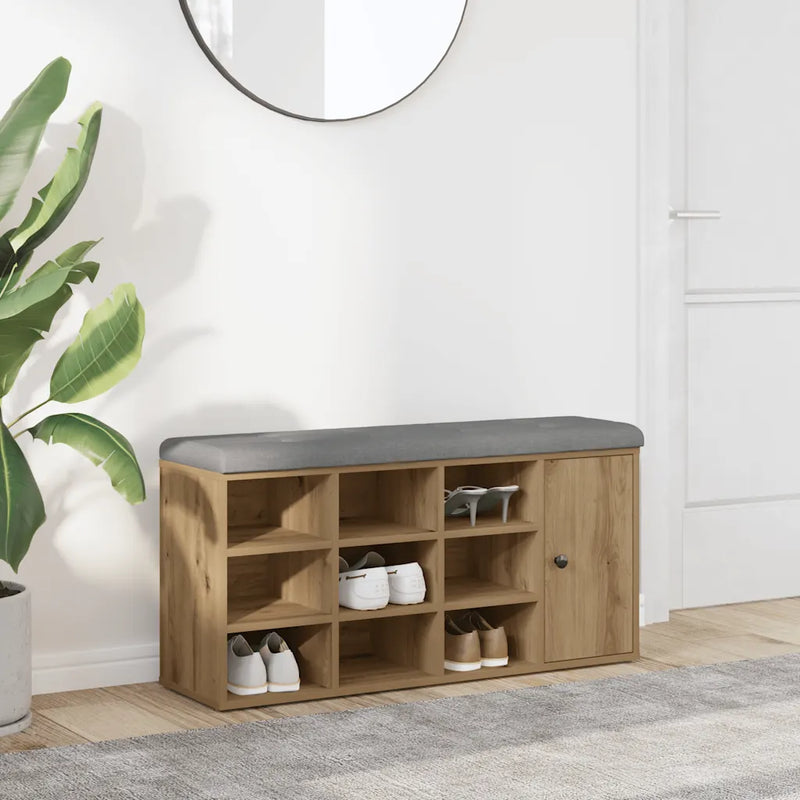 Shoe Bench Artisan Oak 102x32x50 cm Engineered Wood
