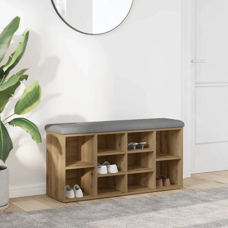 Shoe Bench Artisan Oak 102x32x50 cm Engineered Wood