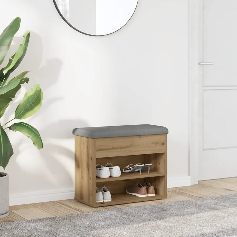 Shoe Bench Artisan Oak 62x32x50 cm Engineered Wood