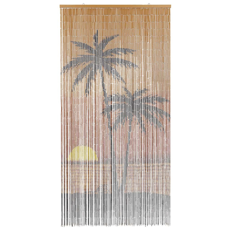 vidaXL Insect Door Curtain Palm Tree Print 100x220 cm Bamboo