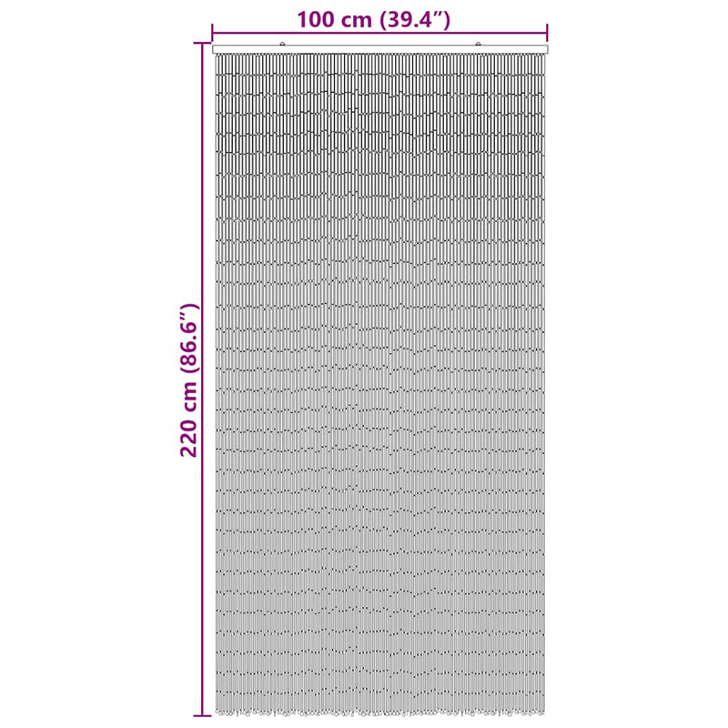 vidaXL Insect Door Curtain Dark Grey 100x220 cm Bamboo