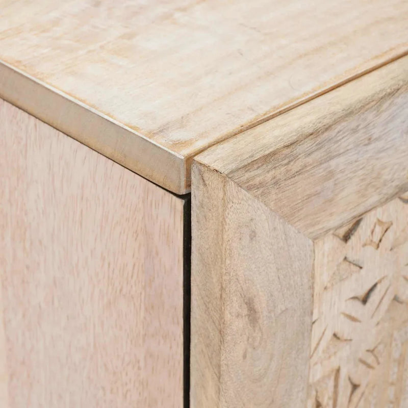 Sideboard White 60 x 33 x 75 cm Solid mango wood