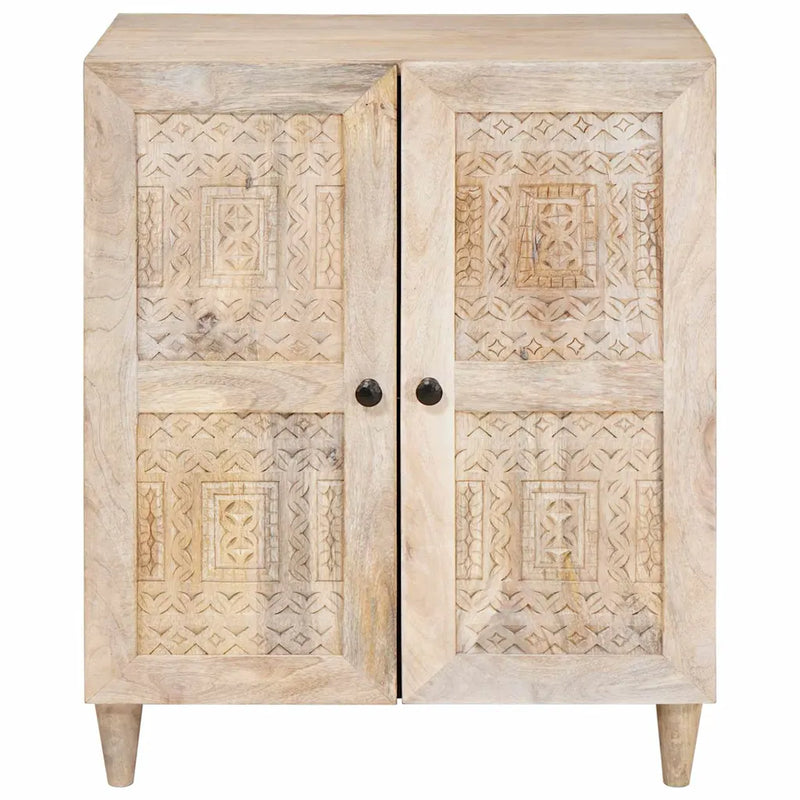 Sideboard White 60 x 33 x 75 cm Solid mango wood
