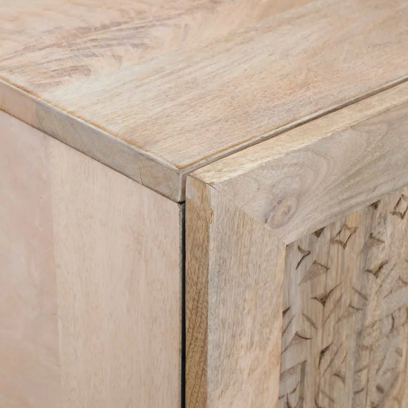 Highboard 60 x 33 x 100 cm Solid Mango Wood Bleached White