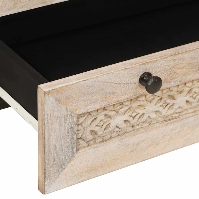 Highboard 60 x 33 x 100 cm Solid Mango Wood Bleached White