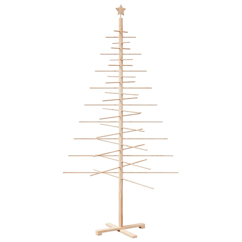 vidaXL Wooden Christmas Tree for Decoration 210 cm Solid Wood Pine
