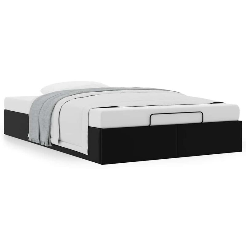 vidaXL Ottoman Storage Bed Frame without Mattress Black King Single Faux Leather