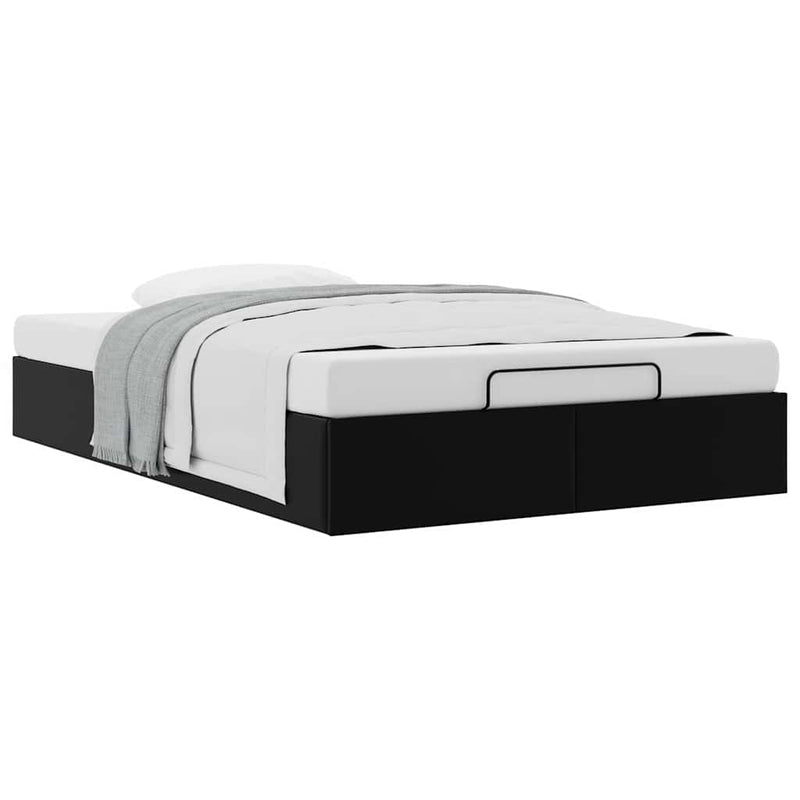 vidaXL Ottoman Storage Bed Frame without Mattress Black King Single Faux Leather