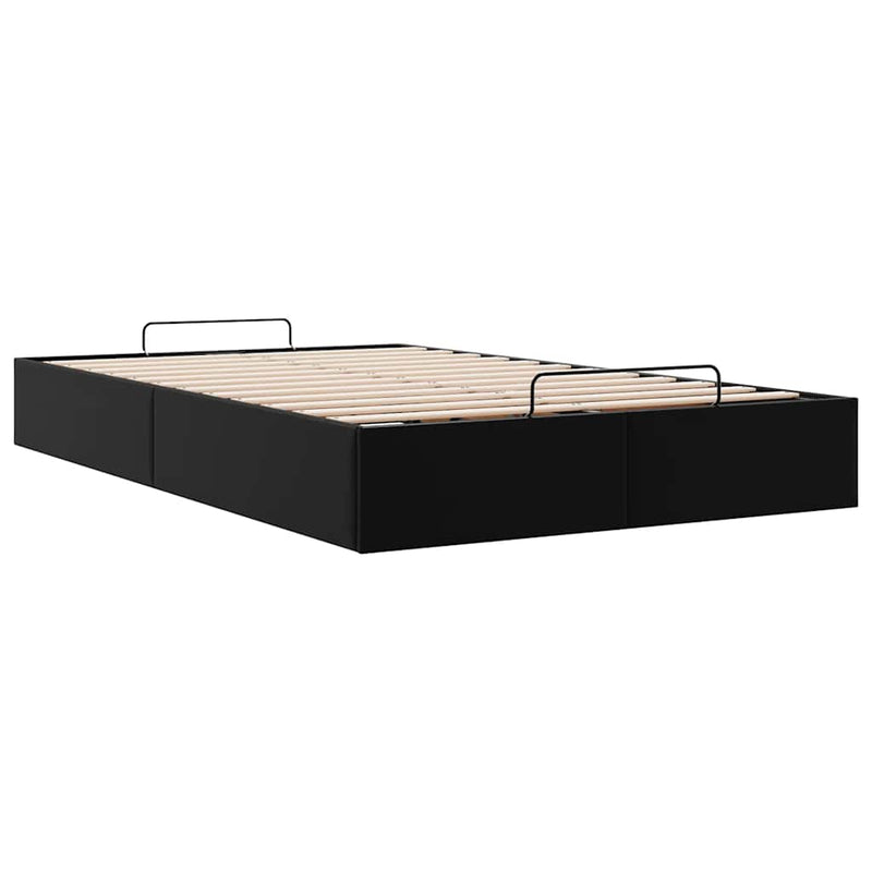 vidaXL Ottoman Storage Bed Frame without Mattress Black King Single Faux Leather