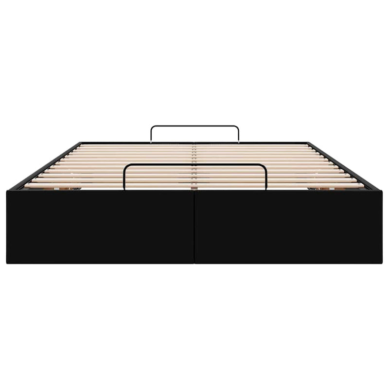 vidaXL Ottoman Storage Bed Frame without Mattress Black King Single Faux Leather