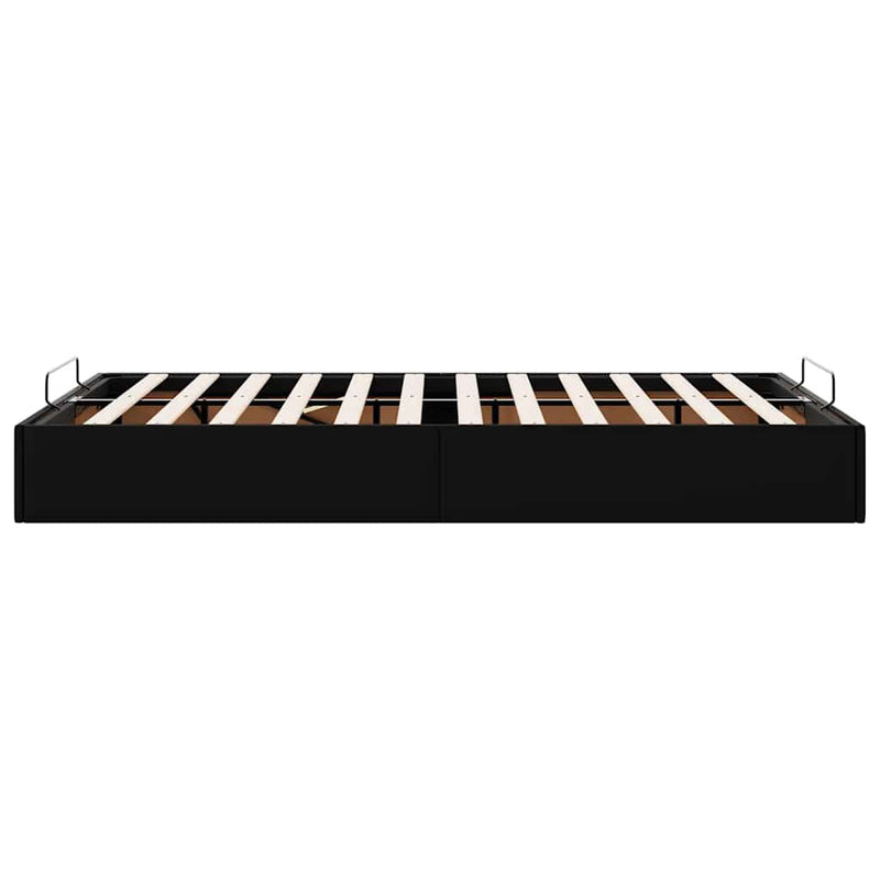 vidaXL Ottoman Storage Bed Frame without Mattress Black King Single Faux Leather