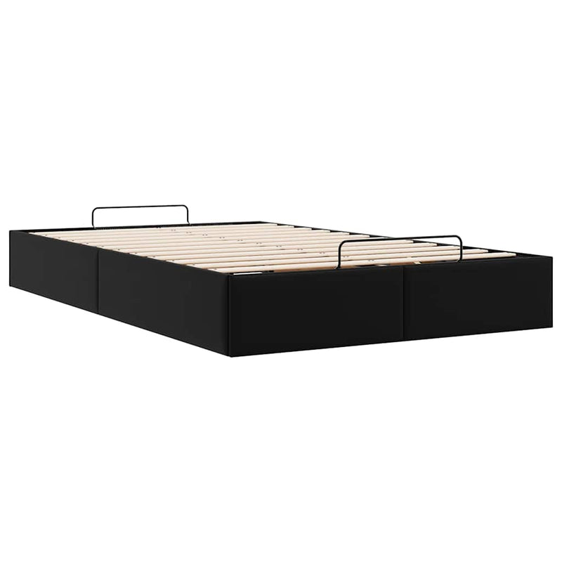 vidaXL Ottoman Storage Bed Frame without Mattress Black King Single Faux Leather