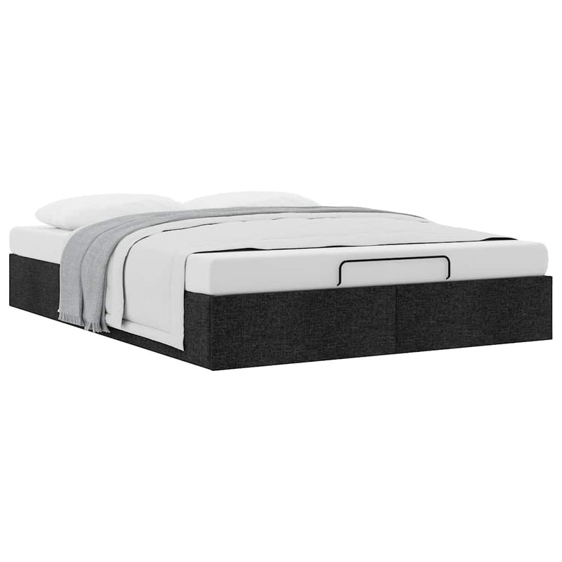 vidaXL Ottoman Storage Bed Frame without Mattress Black Double Fabric