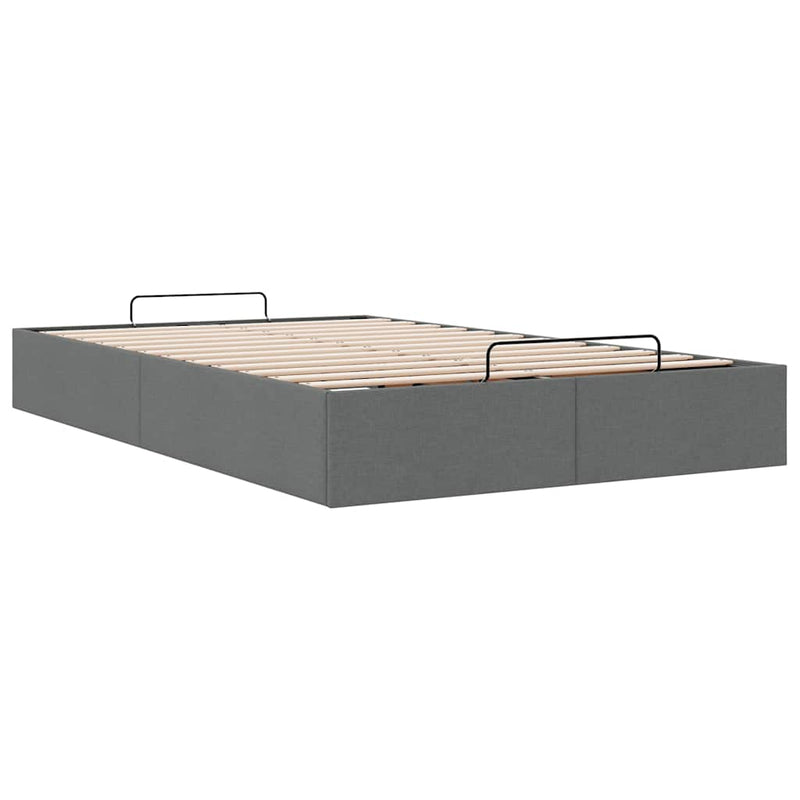 vidaXL Ottoman Storage Bed Frame without Mattress Dark Grey King Single Fabric