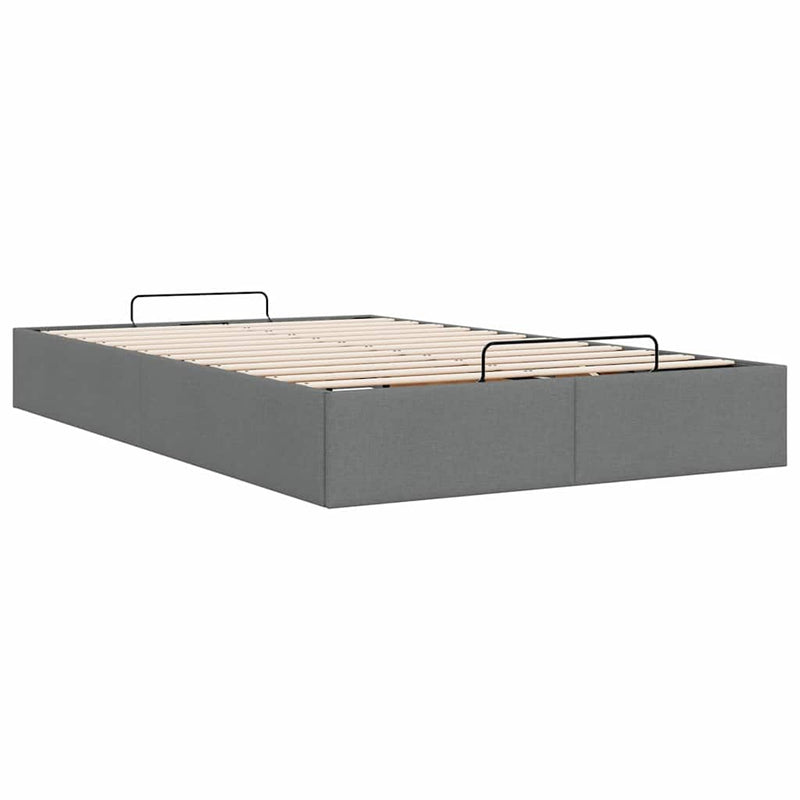 vidaXL Ottoman Storage Bed Frame without Mattress Dark Grey King Single Fabric