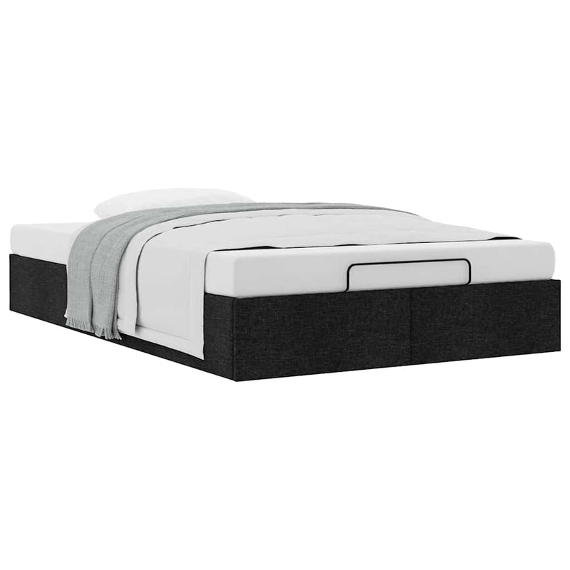 vidaXL Ottoman Storage Bed Frame without Mattress Black King Single Fabric