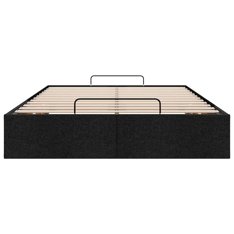 vidaXL Ottoman Storage Bed Frame without Mattress Black King Single Fabric