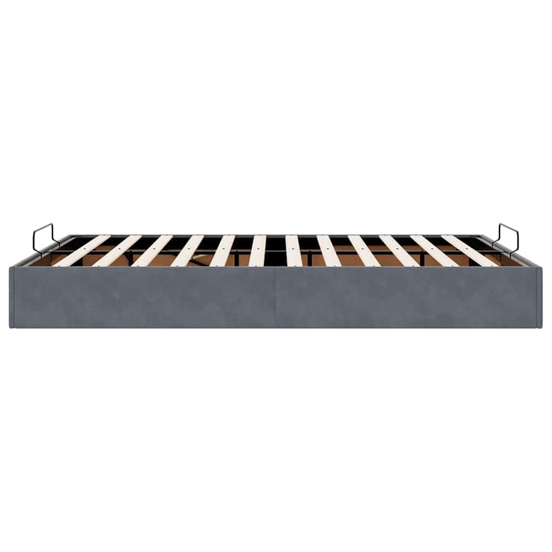 vidaXL Ottoman Storage Bed Frame No Mattress Dark Grey Double Velvet