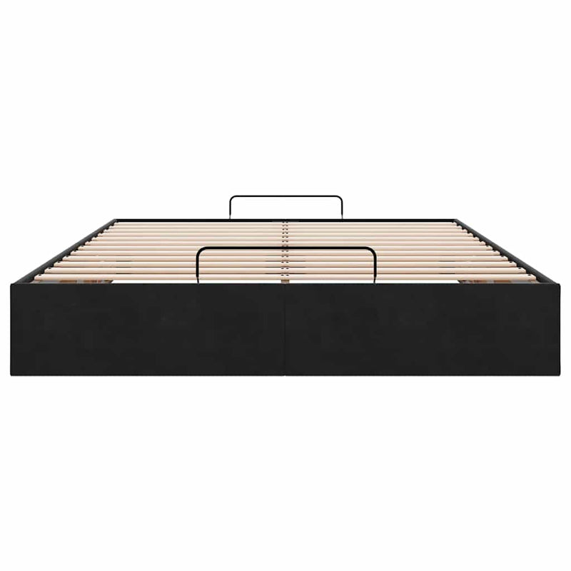 vidaXL Ottoman Storage Bed Frame No Mattress Black Double Velvet