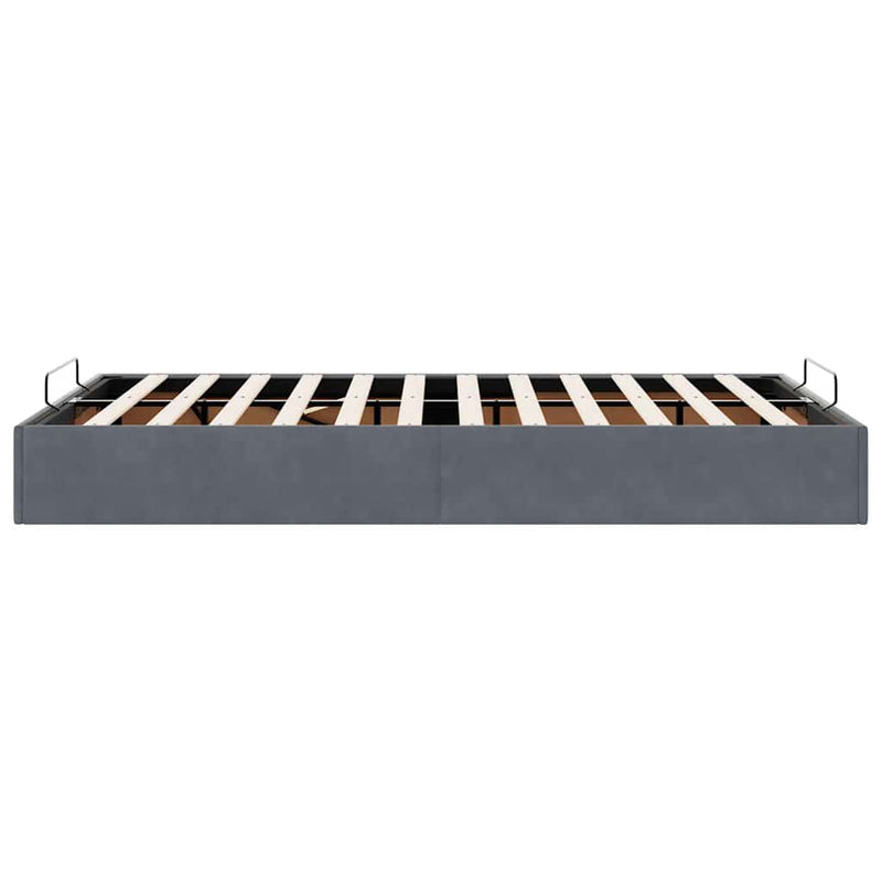 vidaXL Ottoman Storage Bed Frame No Mattress Dark Grey King Single Velvet