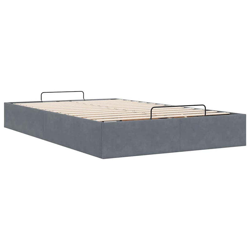 vidaXL Ottoman Storage Bed Frame No Mattress Dark Grey King Single Velvet