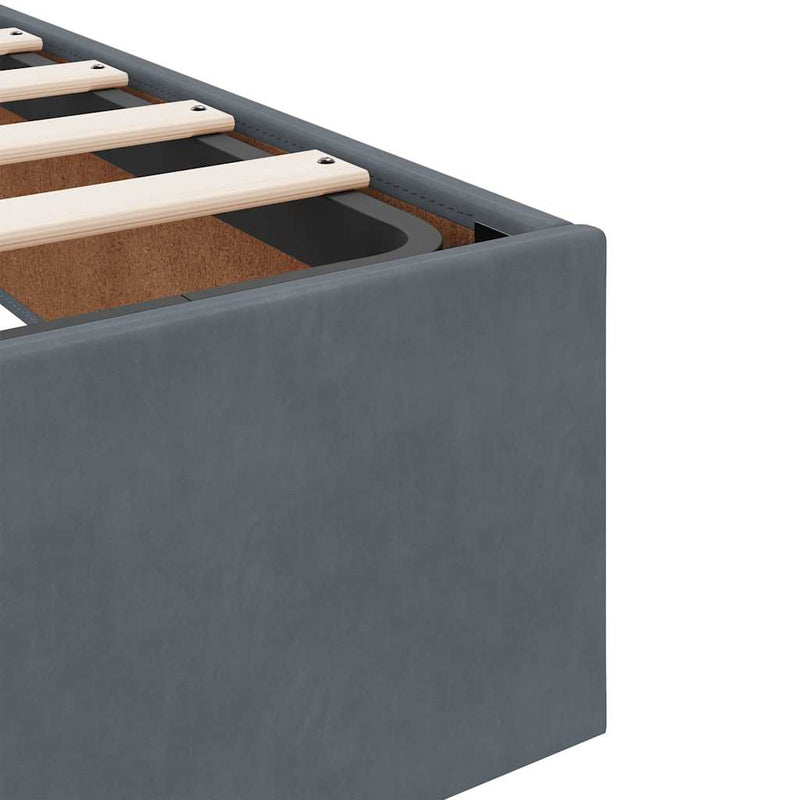 vidaXL Ottoman Storage Bed Frame No Mattress Dark Grey King Single Velvet