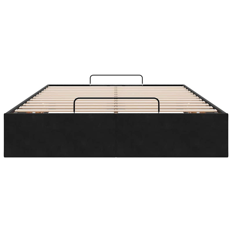 vidaXL Ottoman Storage Bed Frame No Mattress Black King Single Velvet