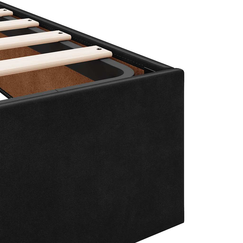 vidaXL Ottoman Storage Bed Frame No Mattress Black King Single Velvet