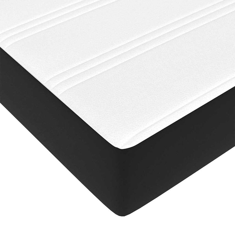 vidaXL Ottoman Bed with Mattress Black Super Single Faux Leather