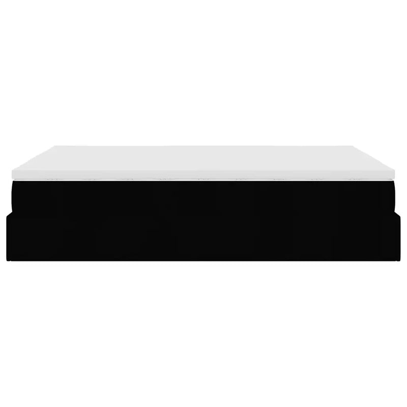 Ottoman Bed with Mattress Black Double Fabric