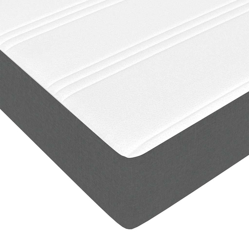 vidaXL Ottoman Bed with Mattress Dark Grey Queen Fabric