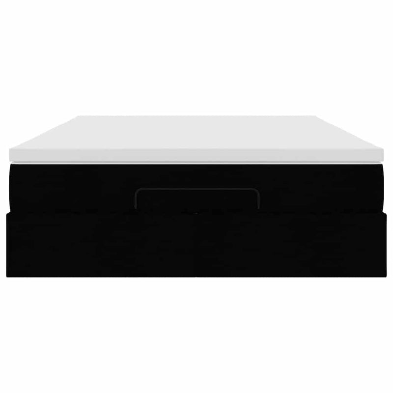 vidaXL Ottoman Bed with Mattress Black Queen Fabric
