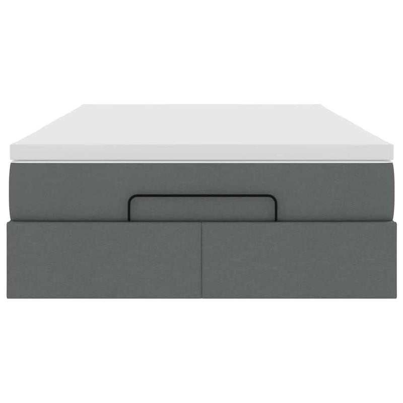 vidaXL Ottoman Bed with Mattress Dark Grey Super Single Fabric