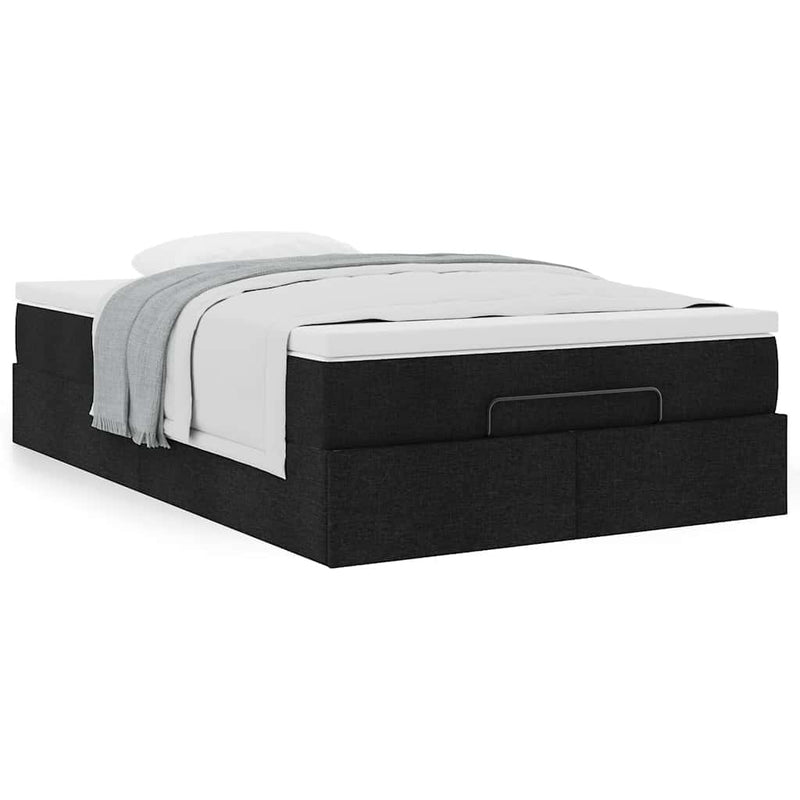vidaXL Ottoman Bed with Mattress Black King Single Fabric