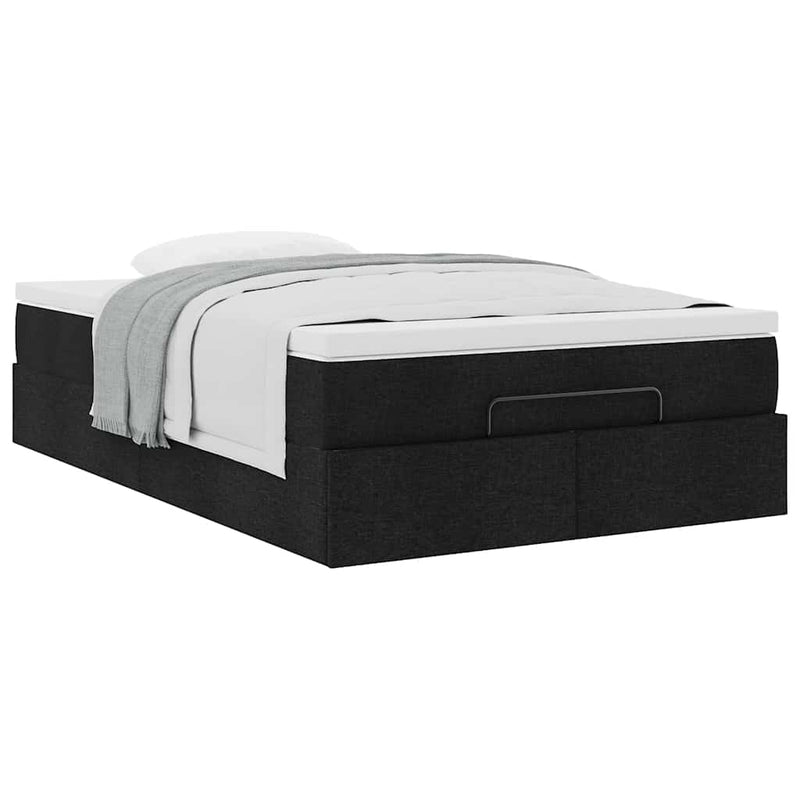 vidaXL Ottoman Bed with Mattress Black King Single Fabric