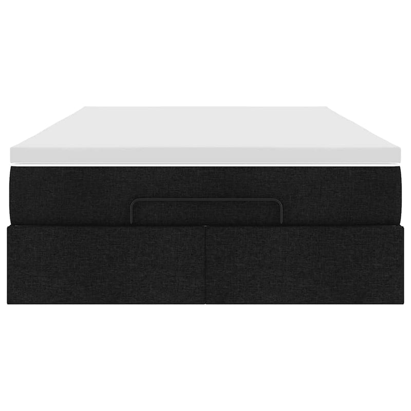 vidaXL Ottoman Bed with Mattress Black King Single Fabric