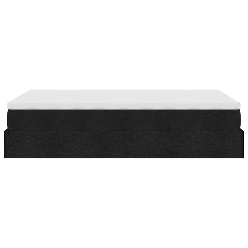 vidaXL Ottoman Bed with Mattress Black King Single Fabric
