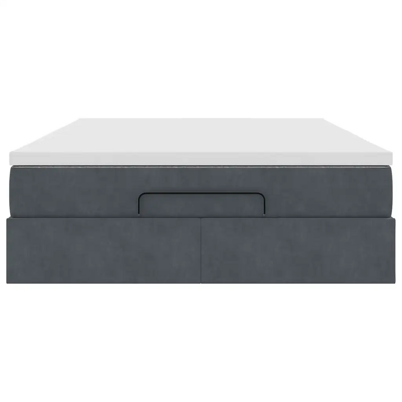 Ottoman Bed with Mattress Dark Grey Double Velvet