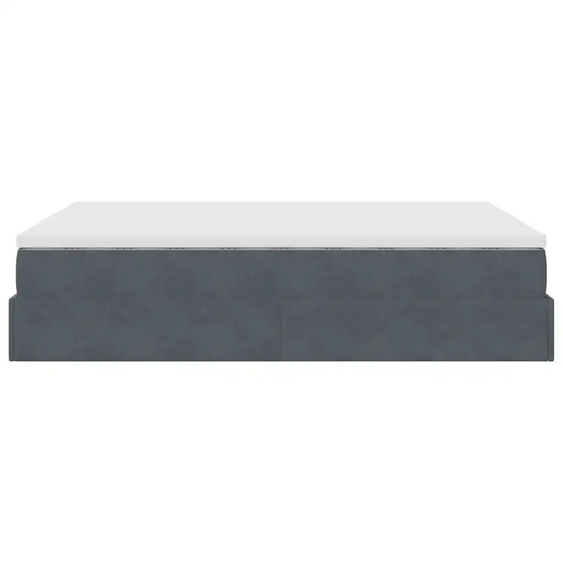 Ottoman Bed with Mattress Dark Grey Double Velvet
