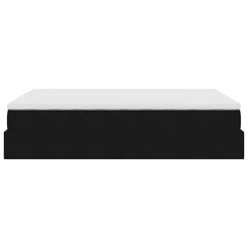 Ottoman Bed with Mattress Black Double Velvet