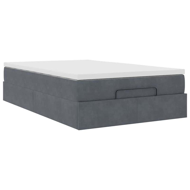 vidaXL Ottoman Bed with Mattress Dark Grey Super Single Velvet