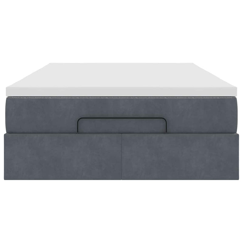 vidaXL Ottoman Bed with Mattress Dark Grey Super Single Velvet